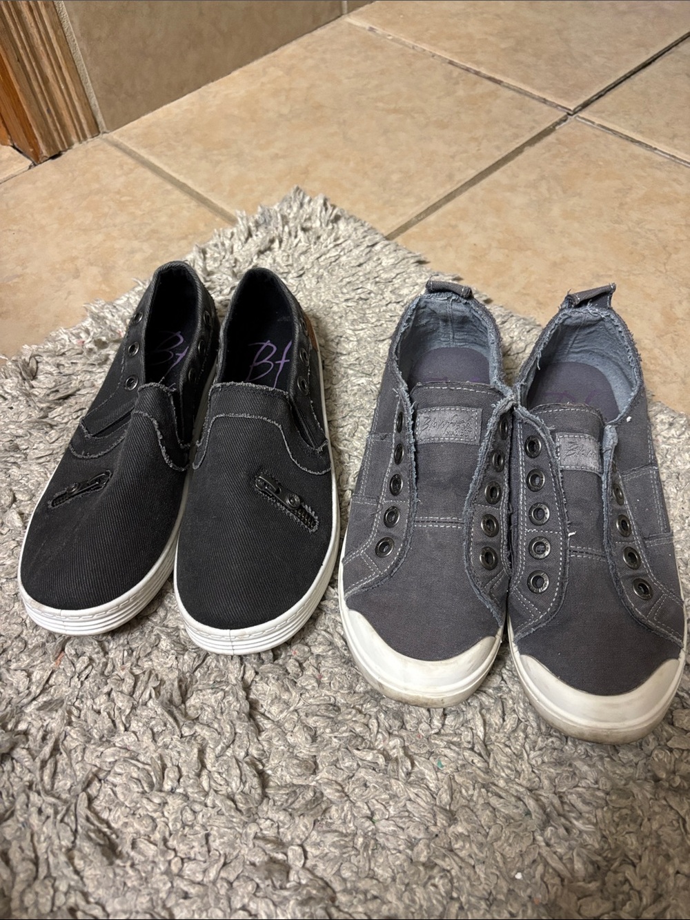 Blowfish Women's Slip-On Canvas Sneakers in Black and Gray